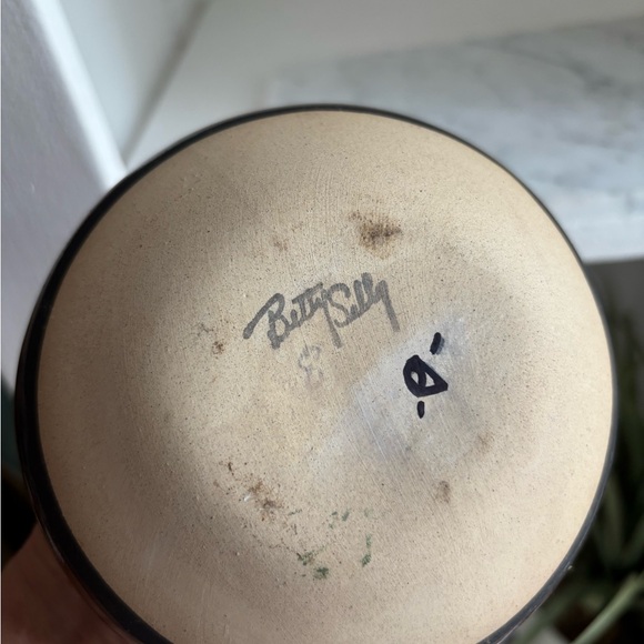 Vintage Signed Desert Southwestern Cactus Ceramic Wedding Vase - Picture 7 of 7